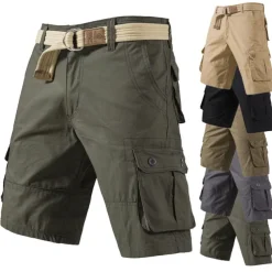Men's Cargo Shorts Shorts Hiking Shorts Multi Pocket Plain Wearable Knee Length Outdoor Casual Daily Sports Fashion Black Yellow