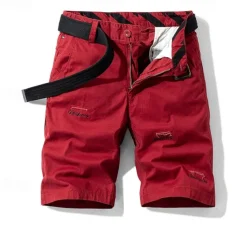 Men's Cargo Shorts Shorts Summer Shorts Work Shorts Golf Shorts Multi Pocket Button-Down Flap Pocket Plain Comfort Wearable Knee Length Outdoor Sport Daily Fashion Casual Black Yellow