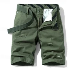 Men's Cargo Shorts Shorts Summer Shorts Work Shorts Golf Shorts Multi Pocket Button-Down Flap Pocket Plain Comfort Wearable Knee Length Outdoor Sport Daily Fashion Casual Black Yellow