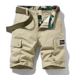 Men's Cargo Shorts Shorts Multi Pocket Straight Leg Print Solid Colored Comfort Wearable Knee Length Outdoor Daily Sports Stylish Black Blue