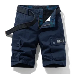 Men's Cargo Shorts Shorts Multi Pocket Straight Leg Print Solid Colored Comfort Wearable Knee Length Outdoor Daily Sports Stylish Black Blue