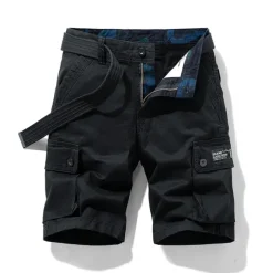 Men's Cargo Shorts Shorts Multi Pocket Straight Leg Print Solid Colored Comfort Wearable Knee Length Outdoor Daily Sports Stylish Black Blue