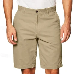 Men's Cargo Shorts Shorts Work Shorts Button Pocket Plain Wearable Knee Length Outdoor Daily Fashion Classic Black White