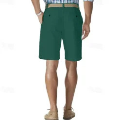 Men's Cargo Shorts Shorts Work Shorts Button Pocket Plain Wearable Knee Length Outdoor Daily Fashion Classic Black White