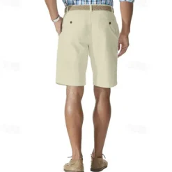 Men's Cargo Shorts Shorts Work Shorts Button Pocket Plain Wearable Knee Length Outdoor Daily Fashion Classic Black White