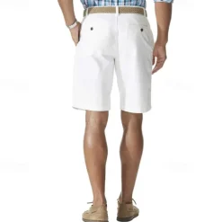 Men's Cargo Shorts Shorts Work Shorts Button Pocket Plain Wearable Knee Length Outdoor Daily Fashion Classic Black White