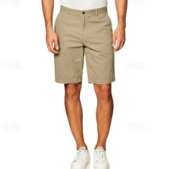 Men's Cargo Shorts Shorts Work Shorts Button Pocket Plain Wearable Knee Length Outdoor Daily Fashion Classic Black White