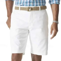 Men's Cargo Shorts Shorts Work Shorts Button Pocket Plain Wearable Knee Length Outdoor Daily Fashion Classic Black White