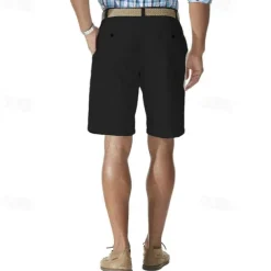 Men's Cargo Shorts Shorts Work Shorts Button Pocket Plain Wearable Knee Length Outdoor Daily Fashion Classic Black White