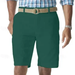 Men's Cargo Shorts Shorts Work Shorts Button Pocket Plain Wearable Knee Length Outdoor Daily Fashion Classic Black White