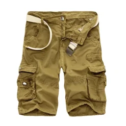 Men's Cargo Shorts Shorts Hiking Shorts Pocket Plain Comfort Breathable Knee Length Work Casual Daily Fashion Streetwear ArmyGreen turmeric