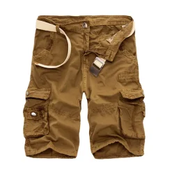Men's Cargo Shorts Shorts Hiking Shorts Pocket Plain Comfort Breathable Knee Length Work Casual Daily Fashion Streetwear ArmyGreen turmeric