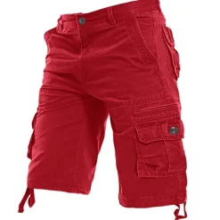 Men's Cargo Shorts Shorts Hiking Shorts Pocket Plain Comfort Breathable Knee Length Work Casual Daily Fashion Streetwear ArmyGreen turmeric