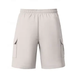 Men's Cargo Shorts Shorts Summer Shorts Drawstring Elastic Waist Multi Pocket Plain Comfort Wearable Knee Length Outdoor Sport Daily Fashion Casual Black White