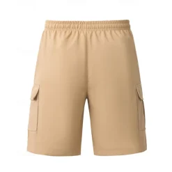 Men's Cargo Shorts Shorts Summer Shorts Drawstring Elastic Waist Multi Pocket Plain Comfort Wearable Knee Length Outdoor Sport Daily Fashion Casual Black White