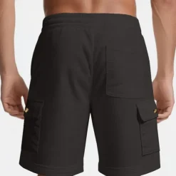 Men's Cargo Shorts Shorts Summer Shorts Drawstring Elastic Waist Multi Pocket Plain Comfort Wearable Knee Length Outdoor Sport Daily Fashion Casual Black White