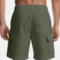 Men's Cargo Shorts Shorts Summer Shorts Drawstring Elastic Waist Multi Pocket Plain Comfort Wearable Knee Length Outdoor Sport Daily Fashion Casual Black White