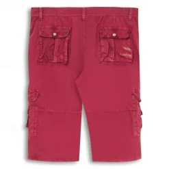 Men's Cargo Shorts Shorts Capri Pants Hiking Shorts Leg Drawstring 6 Pocket Plain Comfort Outdoor Daily Going out Fashion Streetwear Wine Army Green