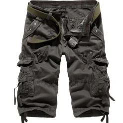 Men's Cargo Shorts Shorts Capri Pants Hiking Shorts Leg Drawstring 6 Pocket Plain Comfort Outdoor Daily Going out Fashion Streetwear Wine Army Green