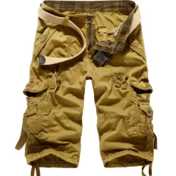 Men's Cargo Shorts Shorts Capri Pants Hiking Shorts Leg Drawstring 6 Pocket Plain Comfort Outdoor Daily Going out Fashion Streetwear Wine Army Green