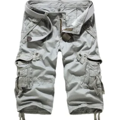 Men's Cargo Shorts Shorts Capri Pants Hiking Shorts Leg Drawstring 6 Pocket Plain Comfort Outdoor Daily Going out Fashion Streetwear Wine Army Green