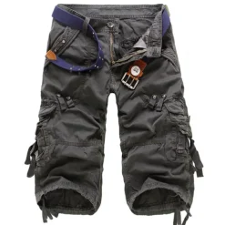 Men's Cargo Shorts Shorts Capri Pants Multi Pocket Straight Leg Solid Colored Comfort Wearable Calf-Length Outdoor Daily Sports Stylish Yellow Army Green