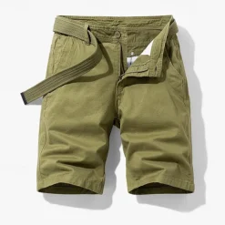 Men's Cargo Shorts Shorts Summer Shorts Work Shorts Golf Shorts Multi Pocket Button-Down Flap Pocket Plain Comfort Wearable Knee Length Outdoor Sport Daily Fashion Casual Black Blue