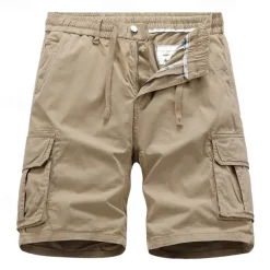Men's Cargo Shorts Shorts Summer Shorts Drawstring Elastic Waist Multi Pocket Plain Comfort Wearable Knee Length Outdoor Sport Daily Fashion Casual Black Yellow
