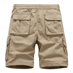 Men's Cargo Shorts Shorts Summer Shorts Drawstring Elastic Waist Multi Pocket Plain Comfort Wearable Knee Length Outdoor Sport Daily Fashion Casual Black Yellow