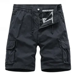 Men's Cargo Shorts Shorts Summer Shorts Drawstring Elastic Waist Multi Pocket Plain Comfort Wearable Knee Length Outdoor Sport Daily Fashion Casual Black Yellow