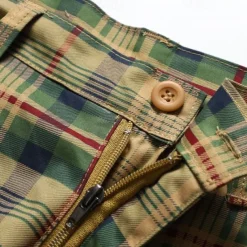 Men's Cargo Shorts Shorts Work Shorts Hiking Shorts Buttons Multi Pocket Plaid Wearable Knee Length Outdoor Daily Camping & Hiking Fashion Classic Green Khaki