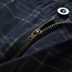 Men's Cargo Shorts Shorts Hiking Shorts Straight Pocket Plaid Comfort Breathable Short Sports Outdoor Daily Going out Stylish Classic Style Black Blue