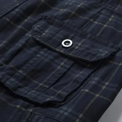 Men's Cargo Shorts Shorts Hiking Shorts Straight Pocket Plaid Comfort Breathable Short Sports Outdoor Daily Going out Stylish Classic Style Black Blue