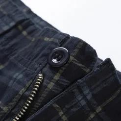 Men's Cargo Shorts Shorts Hiking Shorts Straight Pocket Plaid Comfort Breathable Short Sports Outdoor Daily Going out Stylish Classic Style Black Blue