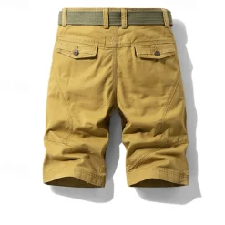 Men's Cargo Shorts Shorts Summer Shorts Work Shorts Golf Shorts Multi Pocket Button-Down Flap Pocket Plain Comfort Wearable Knee Length Outdoor Sport Daily Fashion Casual Black Yellow