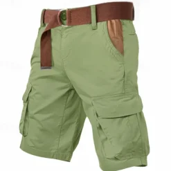 Men's Cargo Shorts Shorts Buttons Multi Pocket Plain Wearable Short Outdoor Daily Camping & Hiking Fashion Classic Army Green Green