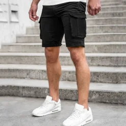 Men's Cargo Shorts Summer Shorts Flap Pocket Plain Comfort Breathable Outdoor Daily Going out Fashion Casual Black Blue