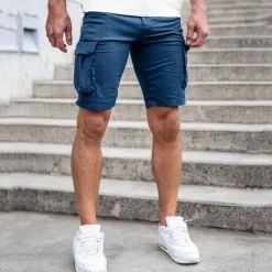 Men's Cargo Shorts Summer Shorts Flap Pocket Plain Comfort Breathable Outdoor Daily Going out Fashion Casual Black Blue