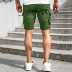 Men's Cargo Shorts Summer Shorts Flap Pocket Plain Comfort Breathable Outdoor Daily Going out Fashion Casual Black Blue