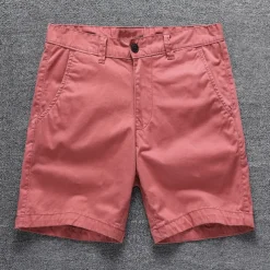 Men's Cargo Shorts Work Shorts Golf Shorts Buttons Pocket Plain Comfort Wearable Short Formal Work Daily Fashion Classic Style Black Red Micro-elastic