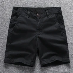 Men's Cargo Shorts Work Shorts Golf Shorts Buttons Pocket Plain Comfort Wearable Short Formal Work Daily Fashion Classic Style Black Red Micro-elastic