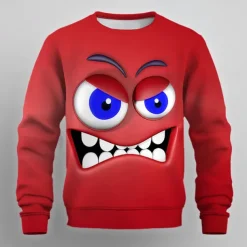 Men's Cartoon 3D Sweatshirt Sweatshirt Long Sleeve Sweatshirt Crew Neck Casual Punk & Gothic 3D Print Party Streetwear All Seasons