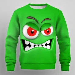 Men's Cartoon 3D Sweatshirt Sweatshirt Long Sleeve Sweatshirt Crew Neck Casual Punk & Gothic 3D Print Party Streetwear All Seasons
