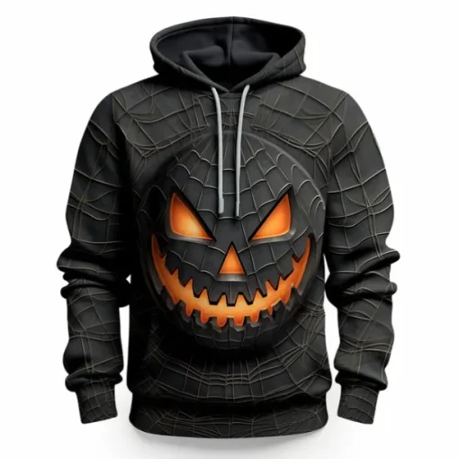 Men's Cartoon Graphic Prints Hoodie Hoodies Sweatshirt Daily Classic Long Sleeve Hooded Halloween Holiday Going out Black Grey Custom Print Print Spring & Fall Designer
