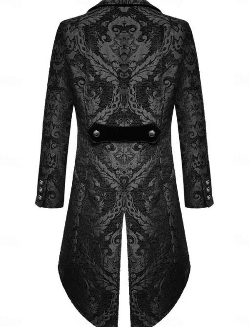 Men's Casual Blazer Black Gold Vampire Gothic Plus Size Jacket Showman Tuxedo Tailcoat Dress Frock Coat Steampunk Victorian