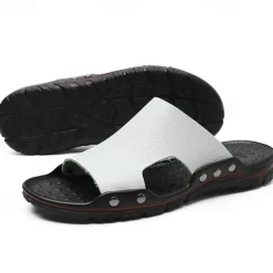 Men's Casual Brown Slide Sandals with Crocodile Pattern and Durable Rubber Sole – Comfortable Outdoor Footwear for Summer, Beach and Daily Wear