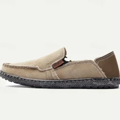 Men's Casual Canvas Slip-On Loafers – Lightweight and Breathable Walking Shoes