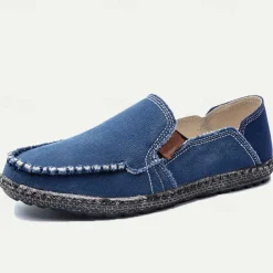 Men's Casual Canvas Slip-On Loafers – Lightweight and Breathable Walking Shoes