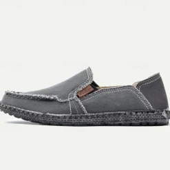 Men's Casual Canvas Slip-On Loafers – Lightweight and Breathable Walking Shoes