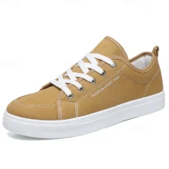 Men's Casual Canvas Sneakers – Lightweight Lace-Up Shoes with Durable Sole for Everyday Wear and Outdoor Activities